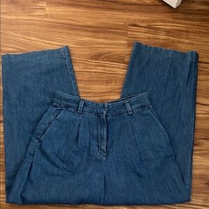 Blue Wide Leg Denim Pants